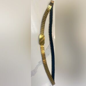 Vintage gold fish-scale metal belt XL